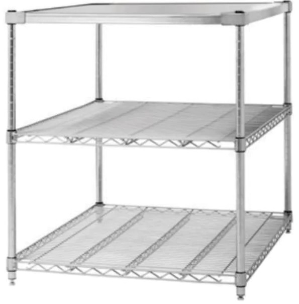 Stand, 3 Shelves, Stainless Steel, 1 Solid Top, Wire bottom 2 shelves, 30' X 36' X 34'H, SILVER, For 38** Series by Tuttnauer USA Co. Ltd.  ID STAND-3